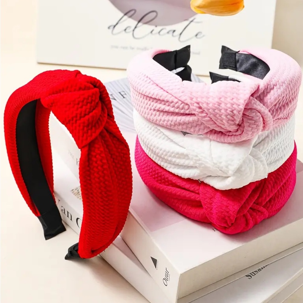 Solid Color Knotted Headbands ~ Set of 4 - Picture 2 of 3
